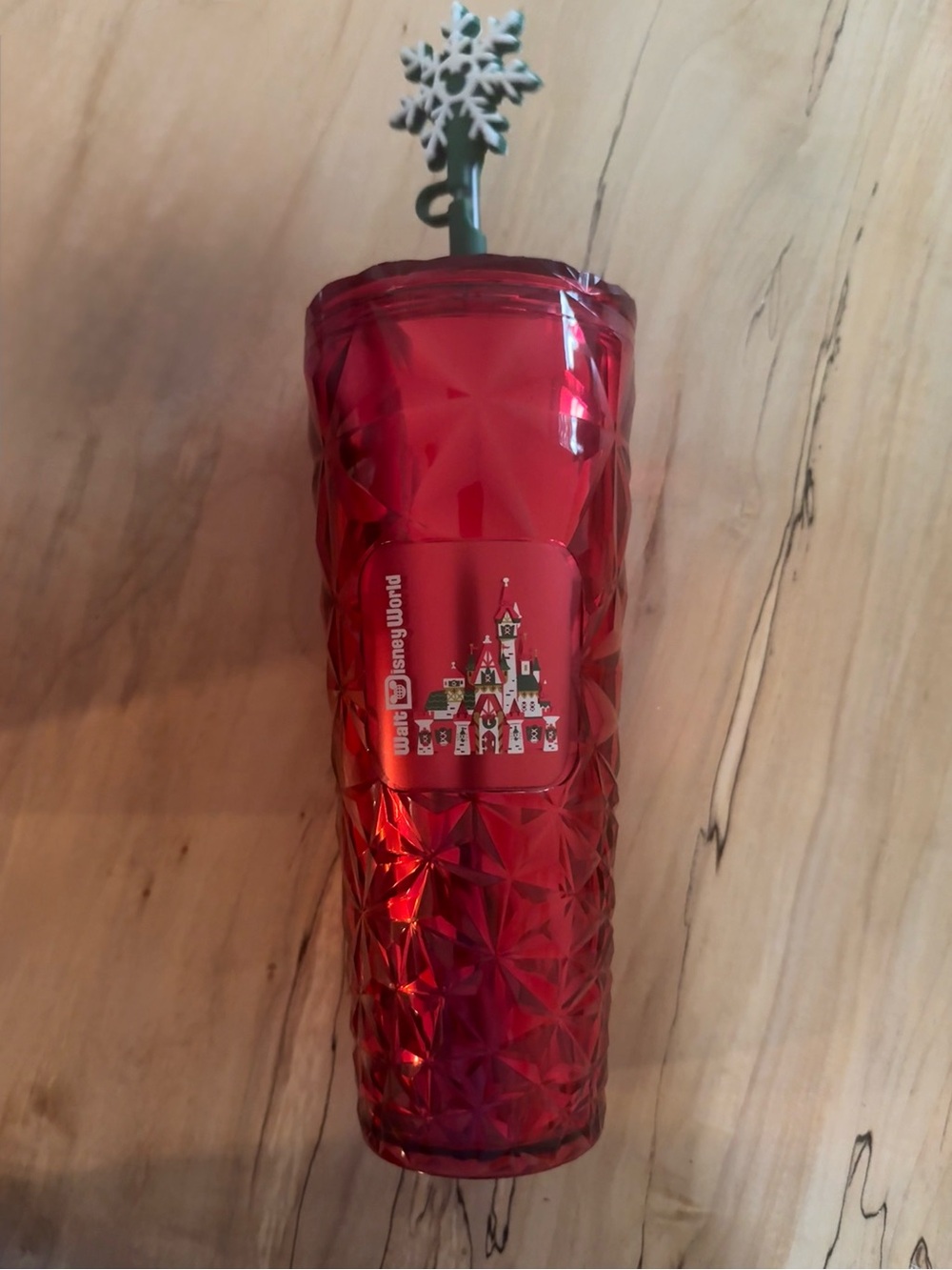 Starbucks Disney Holiday Tumbler with Snowflake Mickey Straw